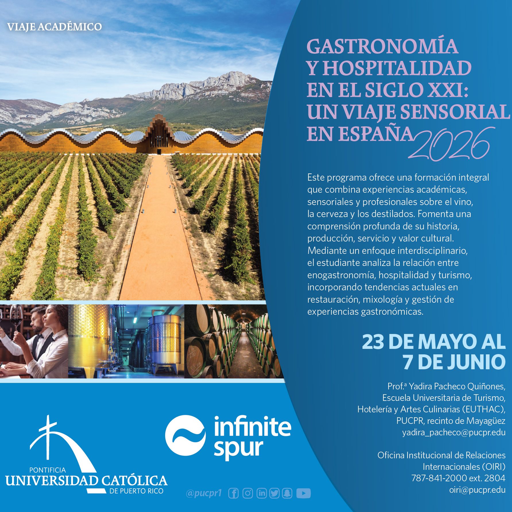 Viaje académico Artes Culinarias España 2026